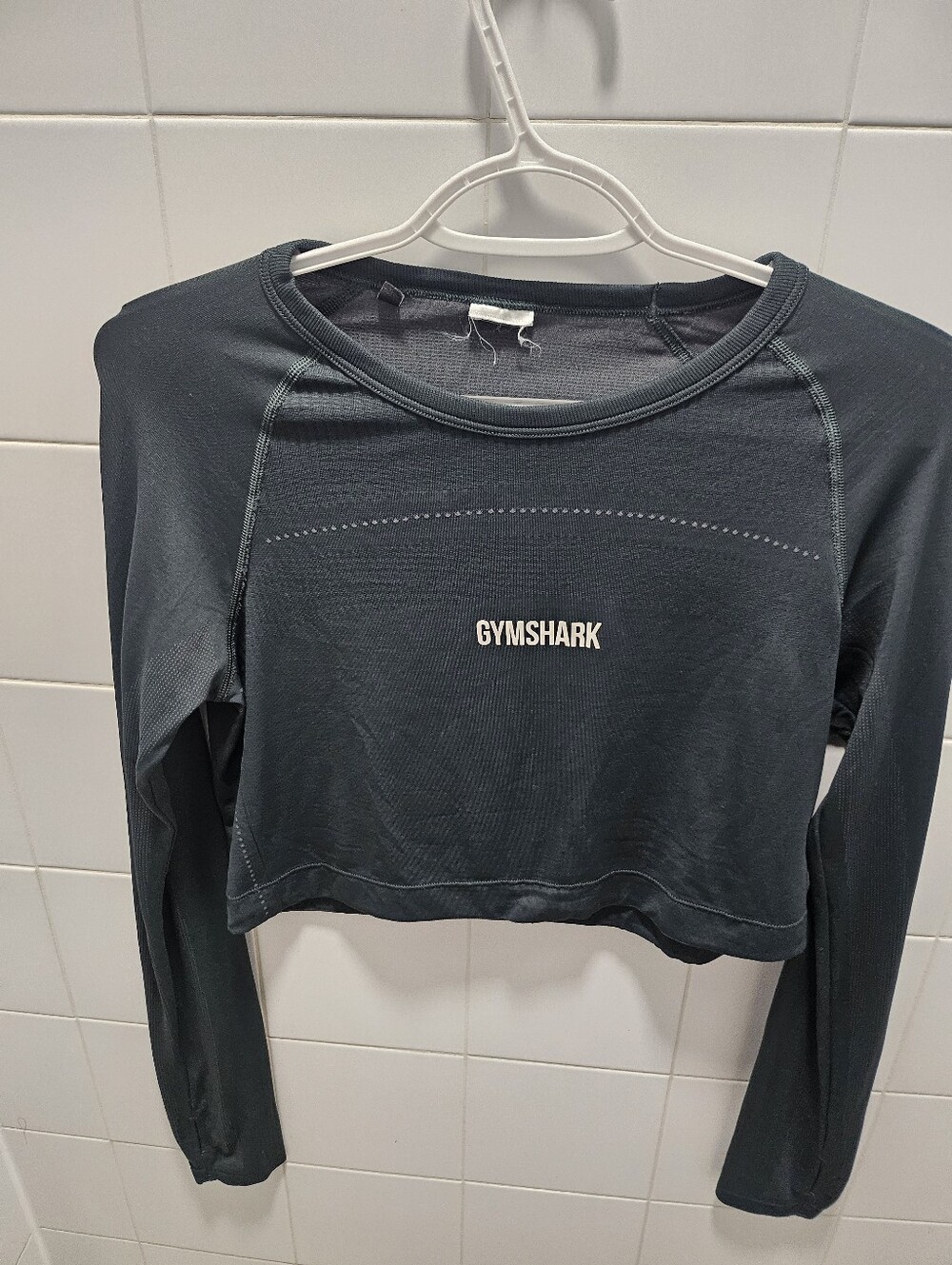 Gymshark Black Long Sleeve Cropped Performance Top